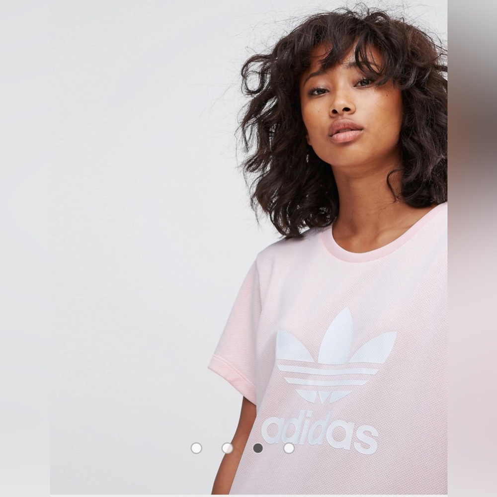 Adidas Trefoil Textured Short Sleeve T-Shirt Dress Size M